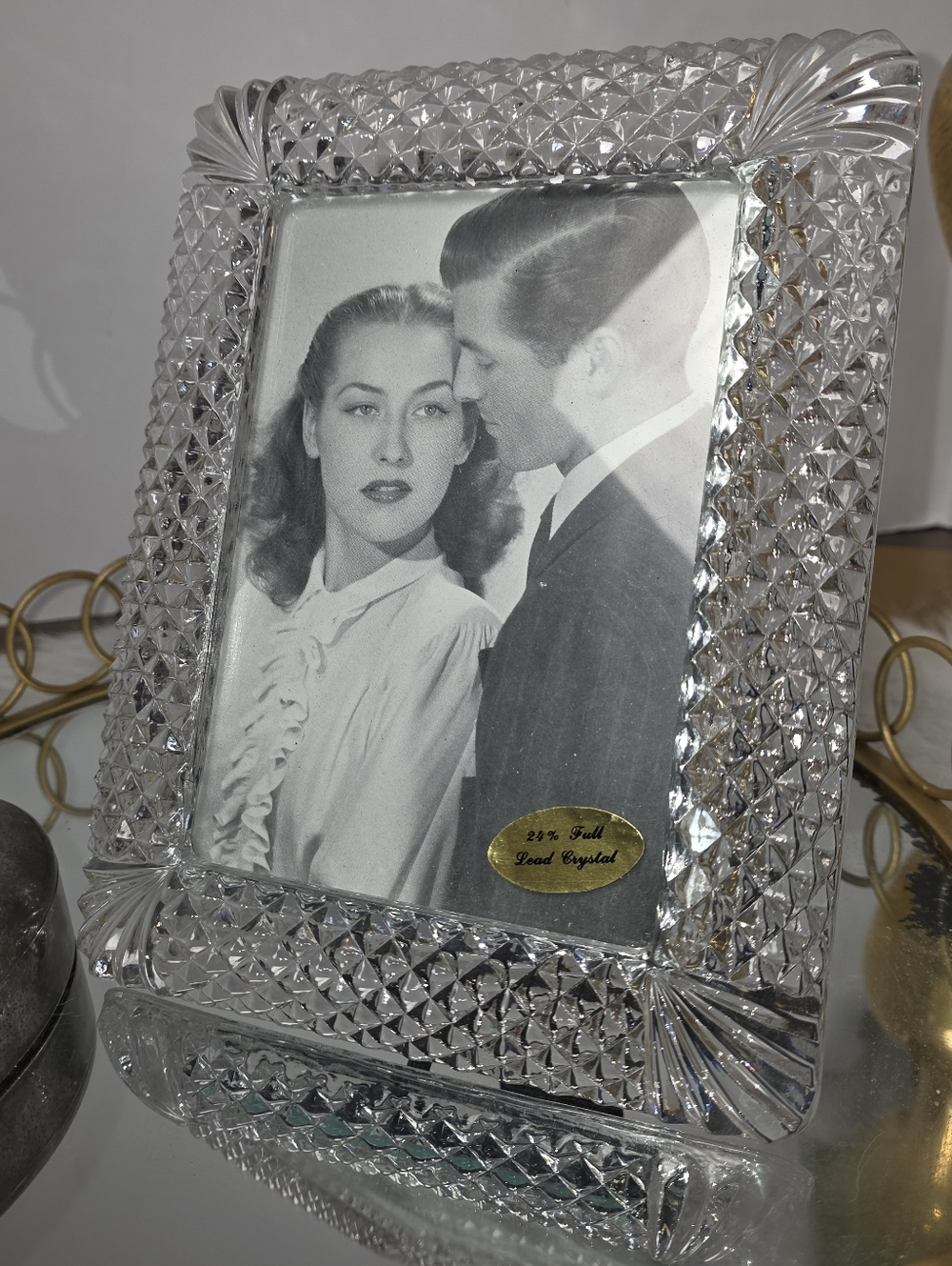 VTG 24% Full Lead Crystal Diamond Cut 5x7 Frame ✨